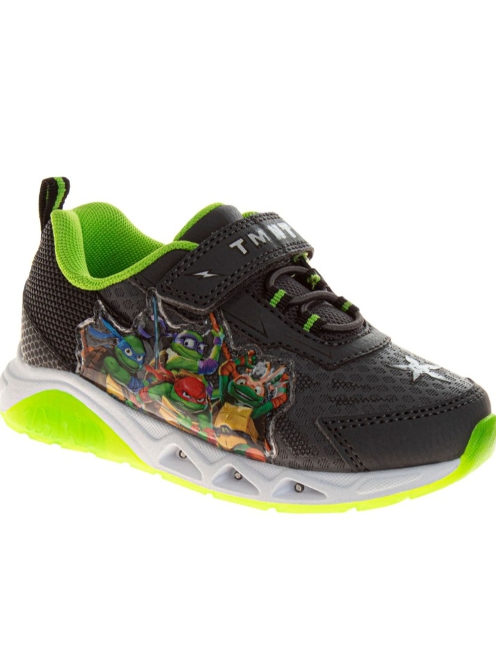 Nickelodeon Black & Neon Green TMNT Light-Up Kids Sneakers